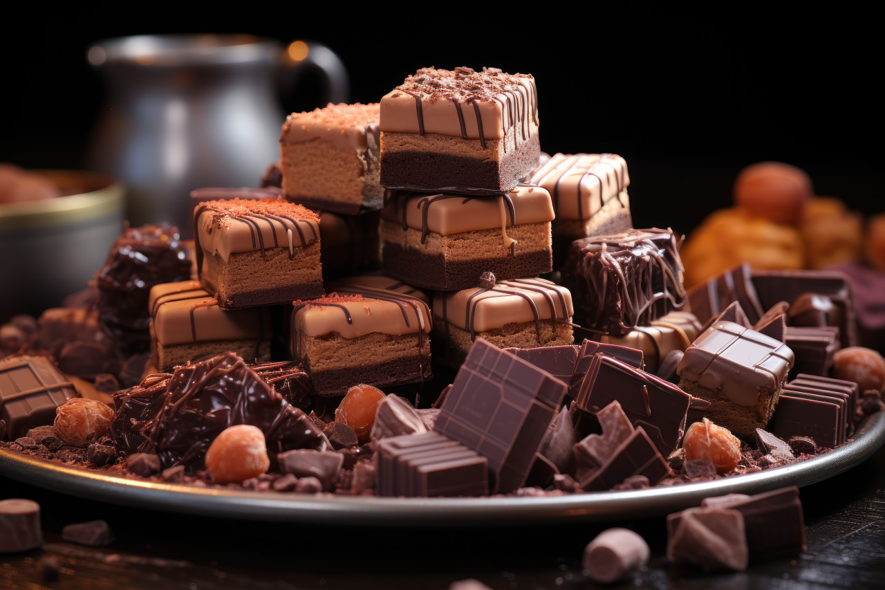 Nostalgic chocolate scene in edible pixels, engagement, wedding and anniversary image