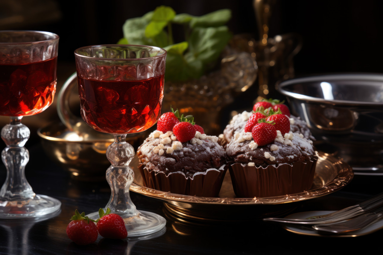 Retro themed chocolate strawberries in crystal and antique silver, engagement, wedding and anniversary image