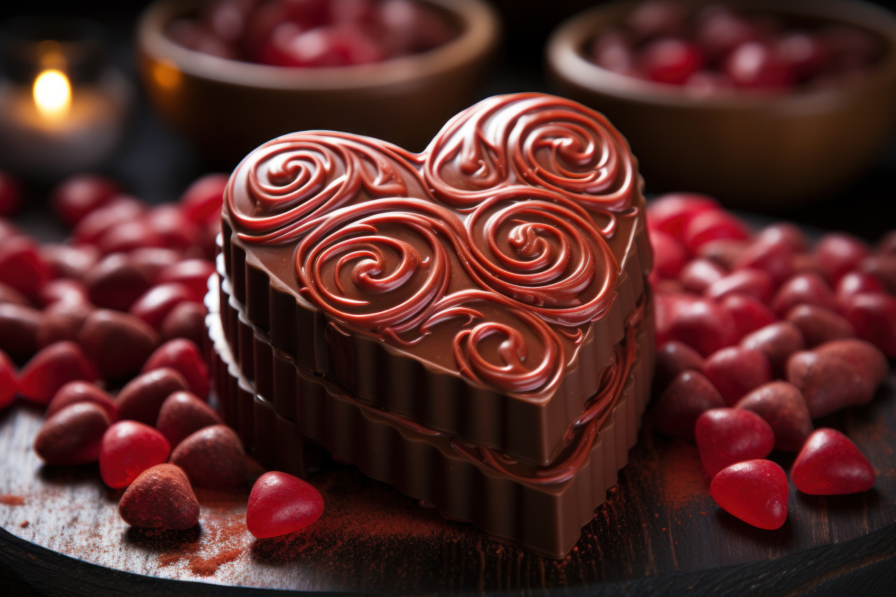 Heart shaped delights in a spiraling staircase of love, valentine, dating and love proposal image