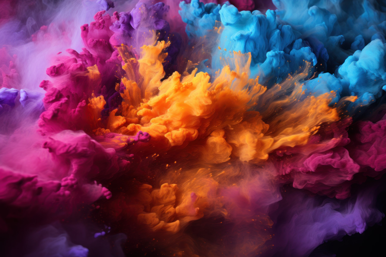 Artistic evolution holi powders in abstract, holi festival images hd
