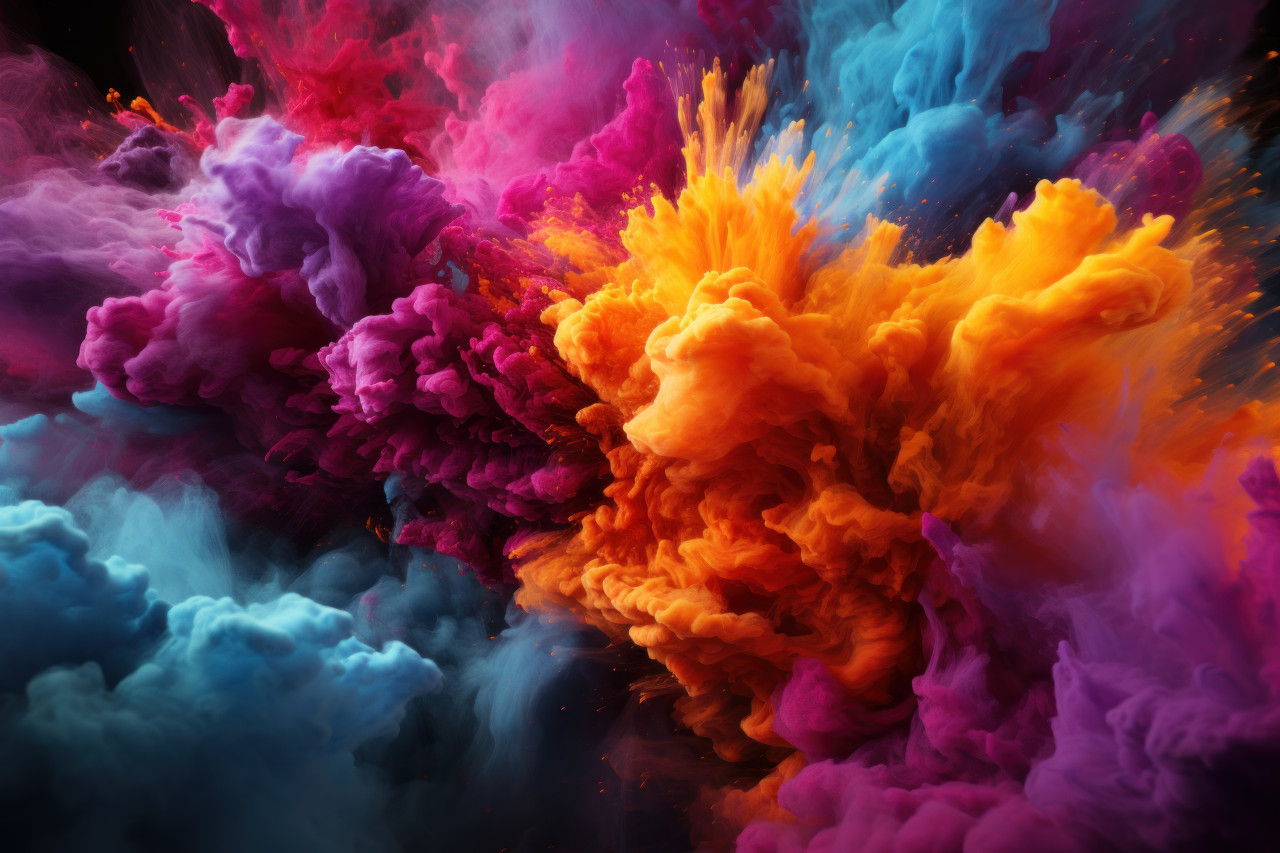Illusionary storm of windblown holi powder, holi festival image download