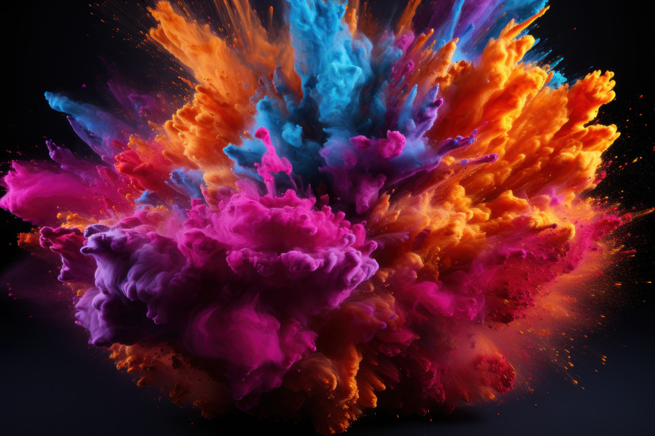 Dynamic holi powder burst, holi festival images hd