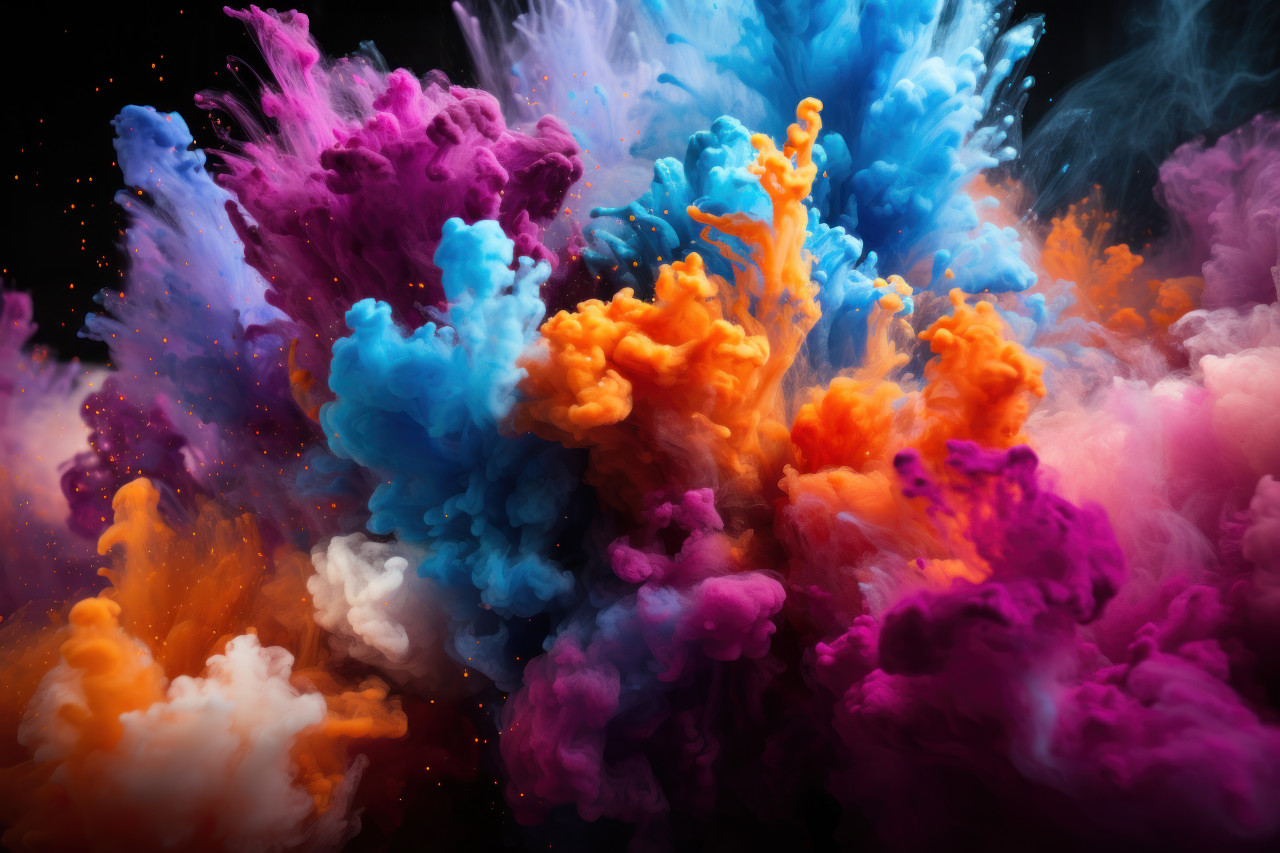 Vibrant holi aquatic color explosions, holi festival images in india