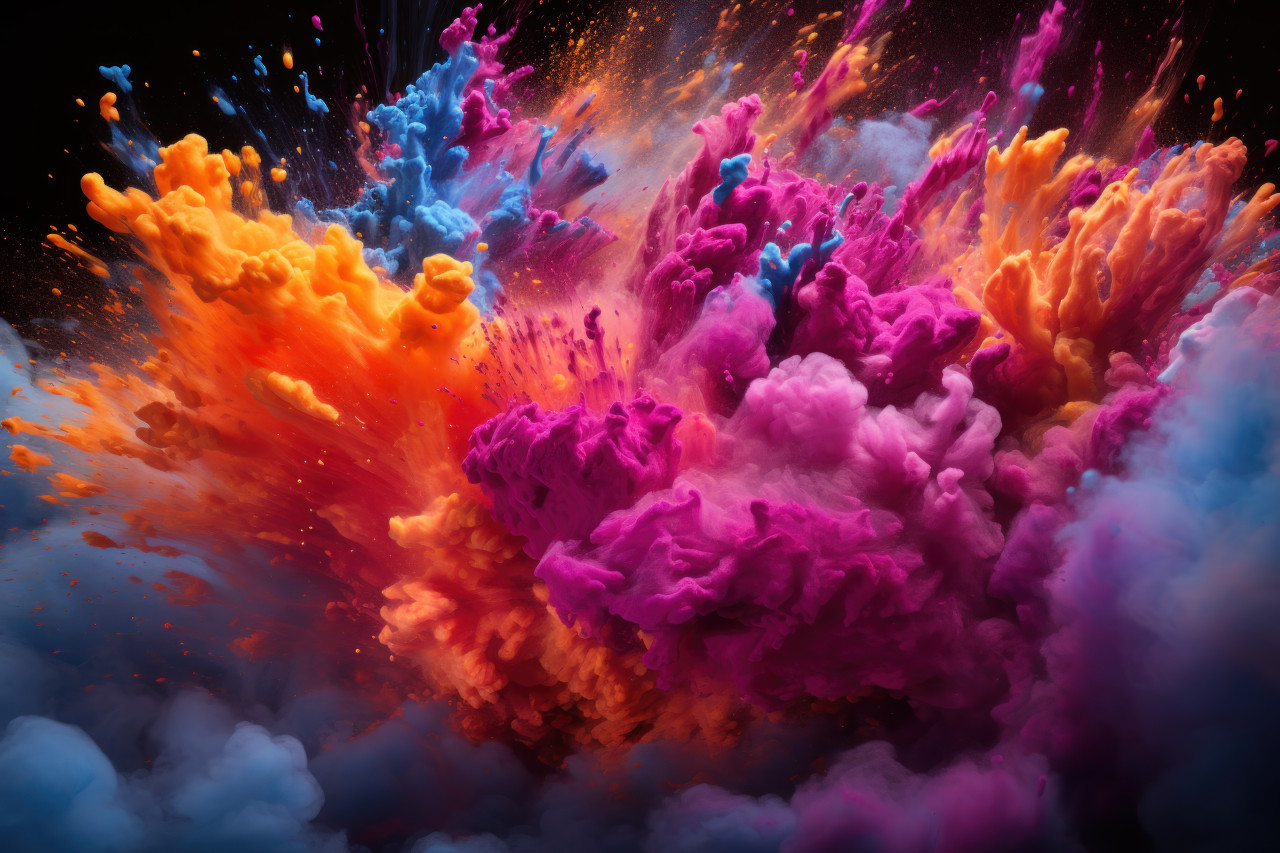 Magical bubbling holi powdered, holi festival images hd