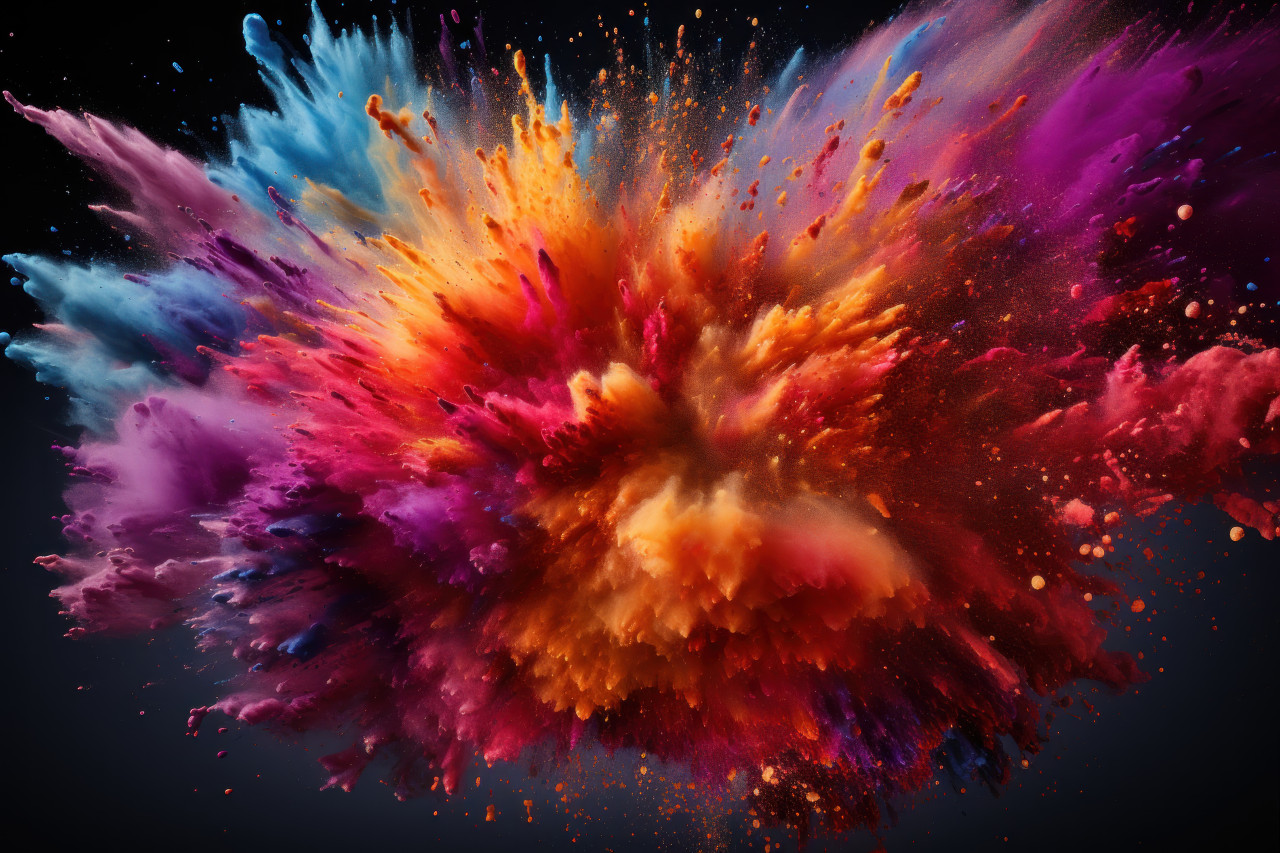 Festive eruption glitter and holi powder, holi festival image download