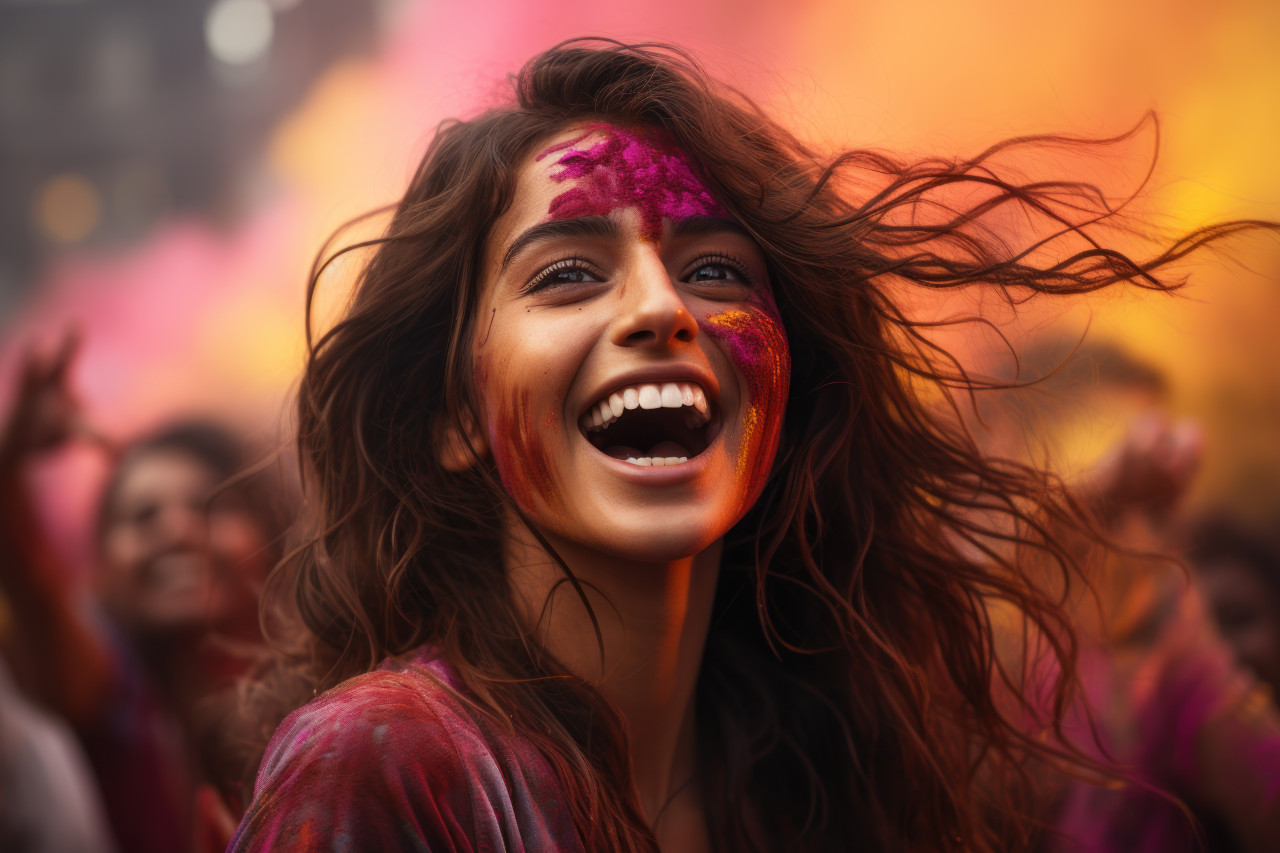 Classic film vibes with vibrant colors, holi festival image download