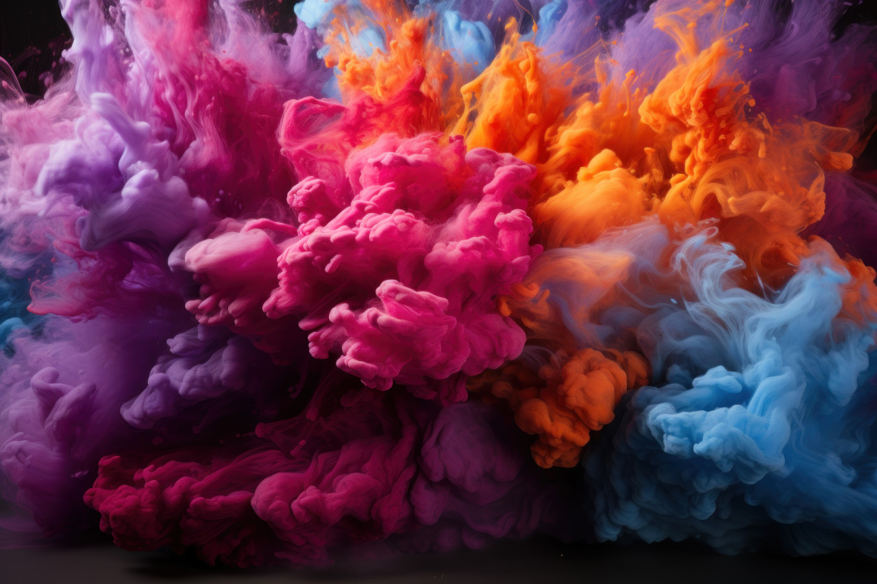 Swirling and billowing holi color smoke, holi festival image download