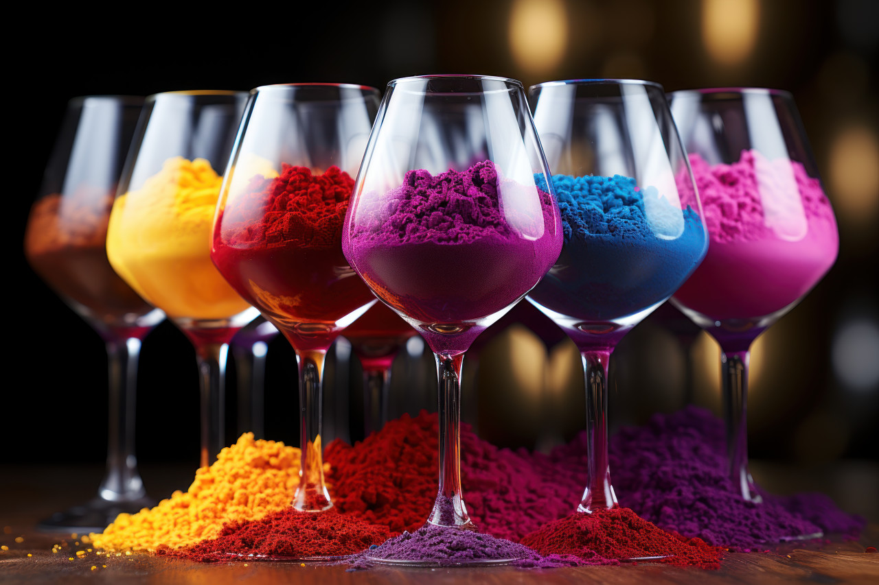Celebrating holi elegance in wine glasses, holi festival image download