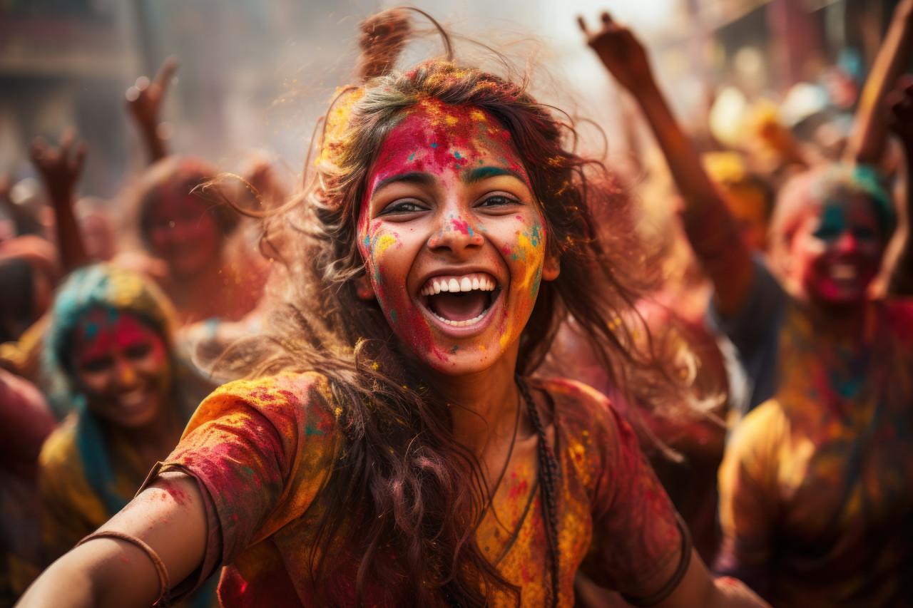 Holi evoking diversity in expressions and emotions, holi festival image download