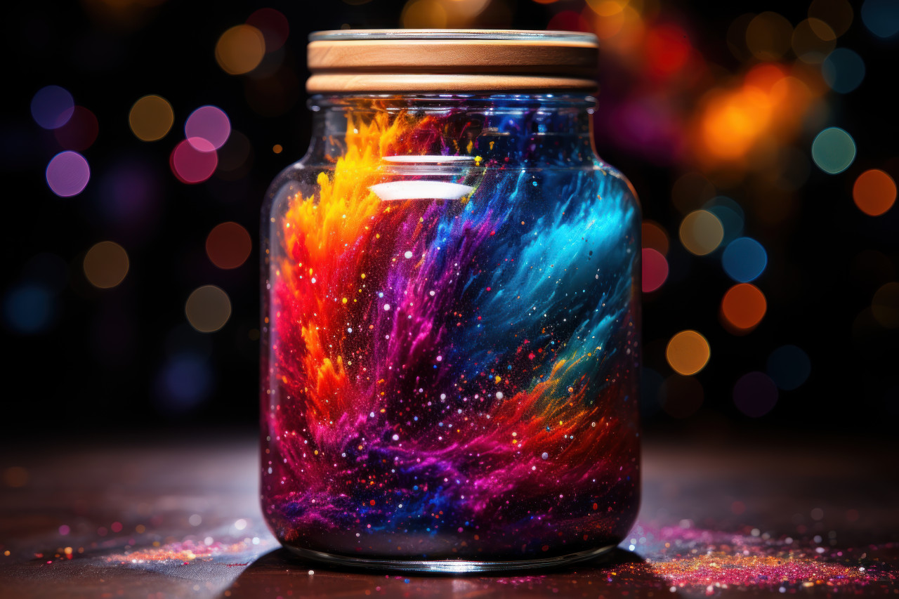 Holi powder and glitter release in mesmerizing display, holi festival images hd