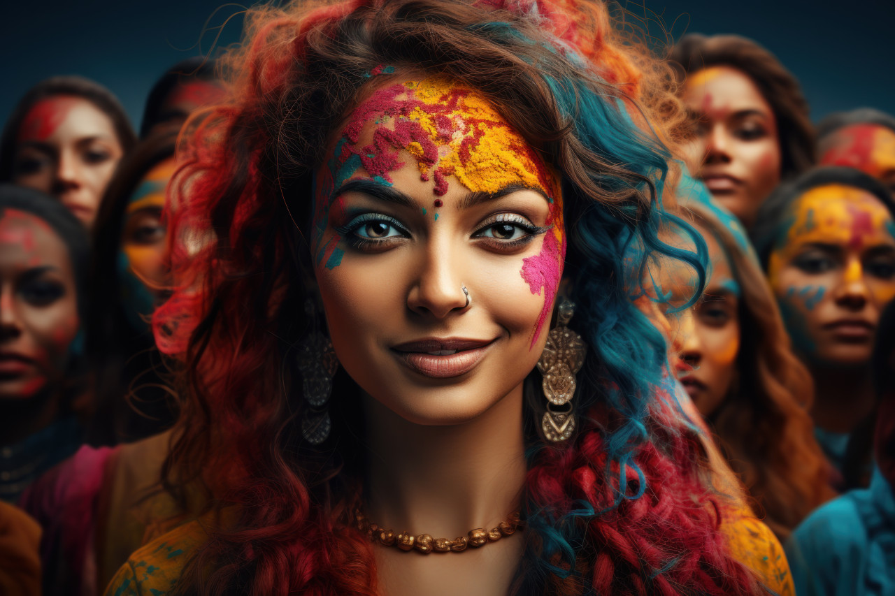 Celebrating diversity amidst harmony, holi festival image download