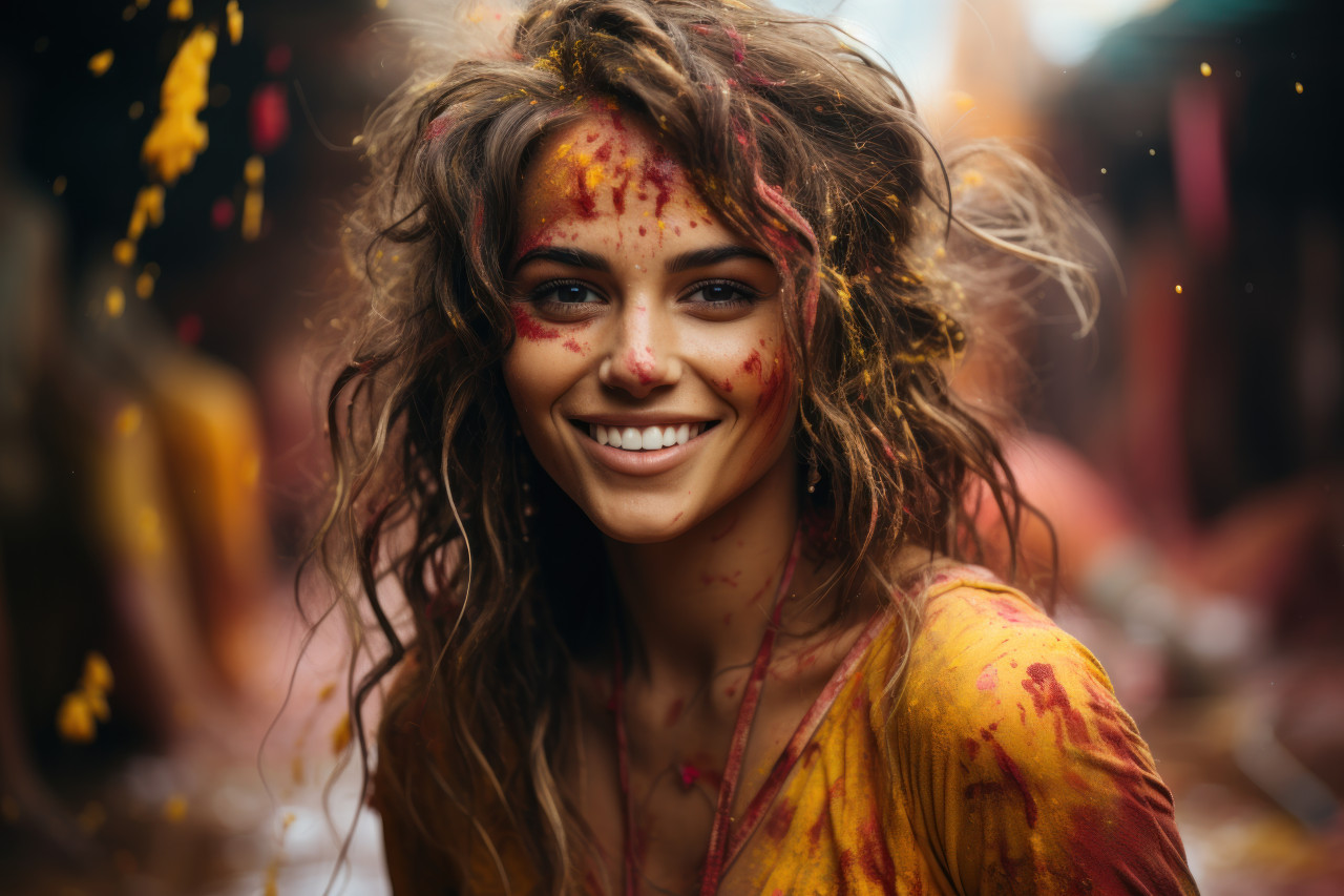 Colorful holi revelry featuring women, holi festival images hd