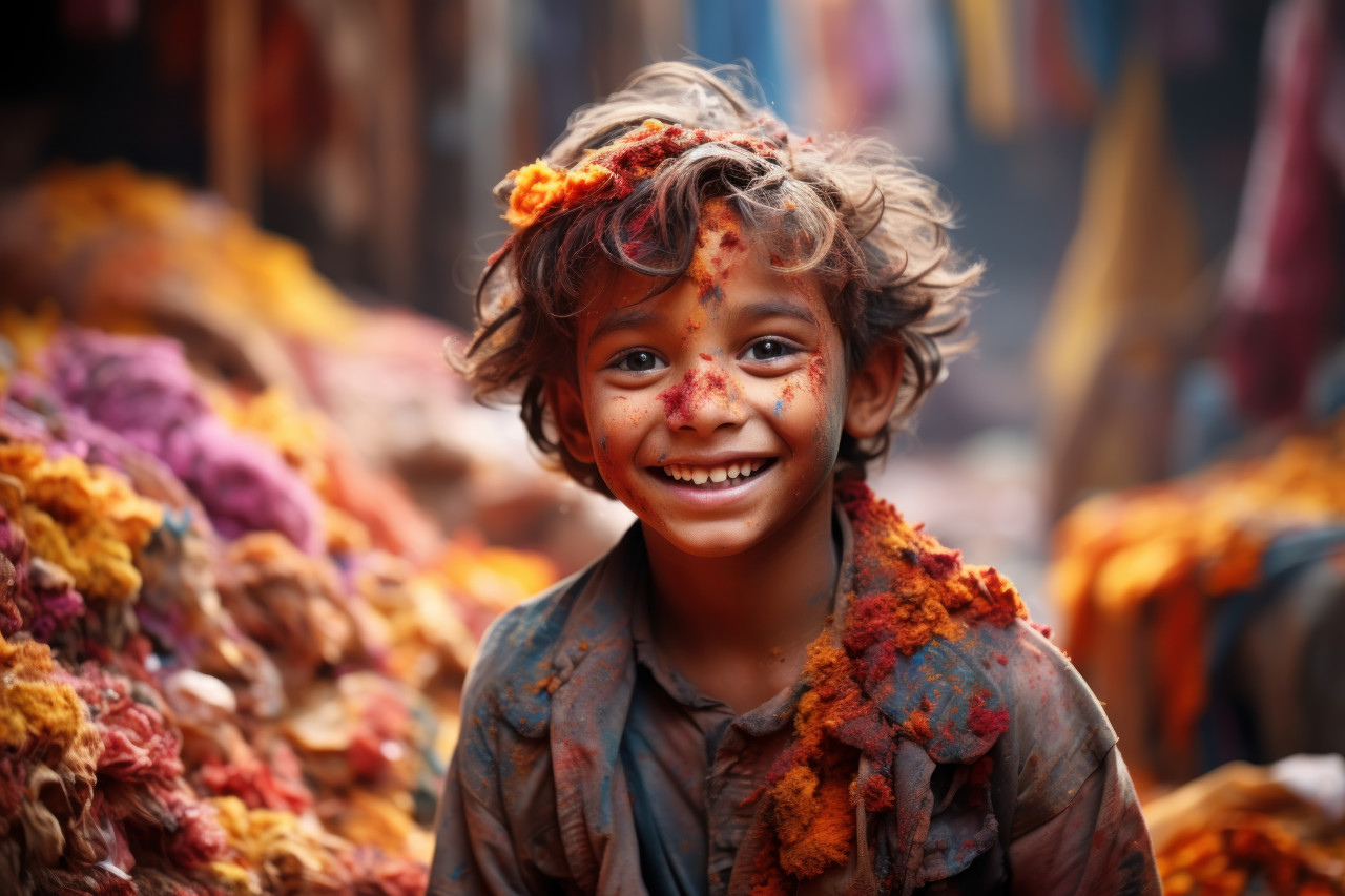 Happy smile shines in holi celebration, holi festival images hd