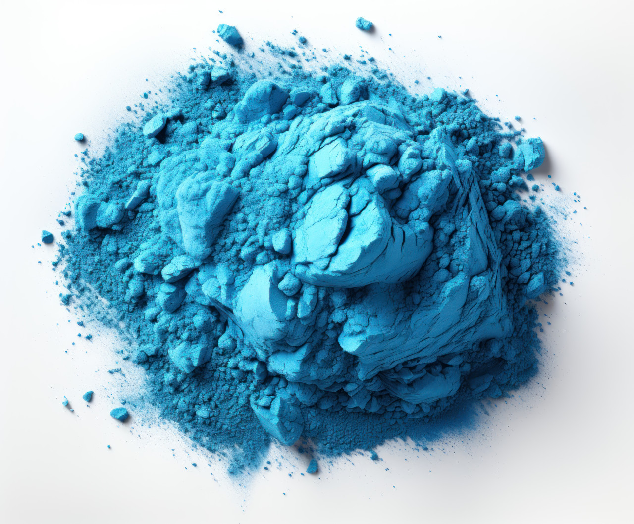 Blue holi powder isolated on white, holi festival images hd