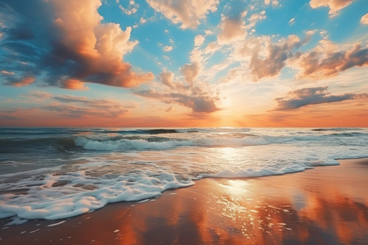 Majesty sun in the firmament, beautiful sunrise image