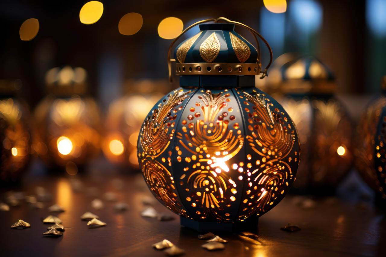 A mesmerizing close up shot showcasing the craftsmanship, ramadan and eid mubarak images