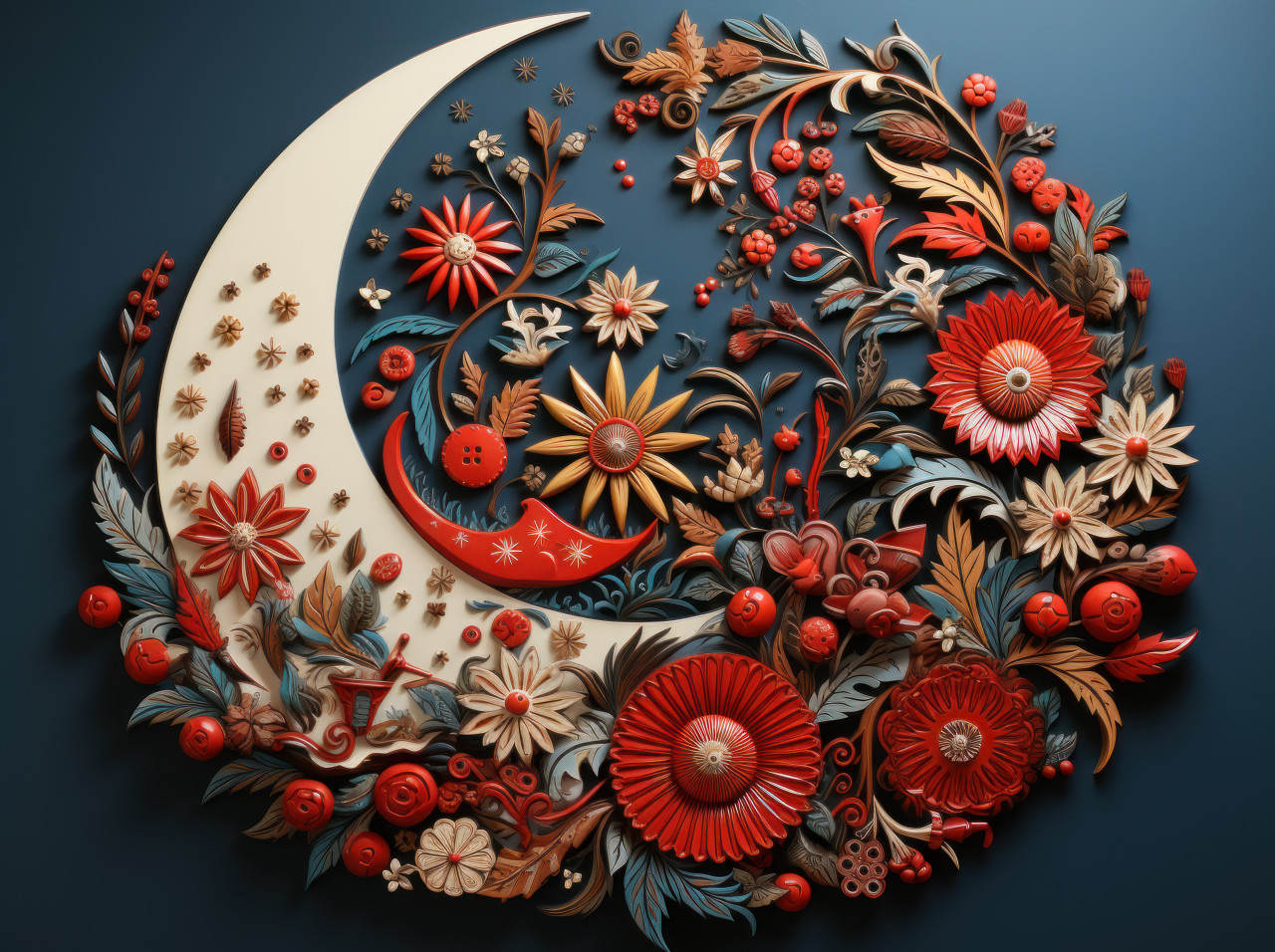 A burst of color enhances the crescent embroidered motif, ramadan and eid mubarak images