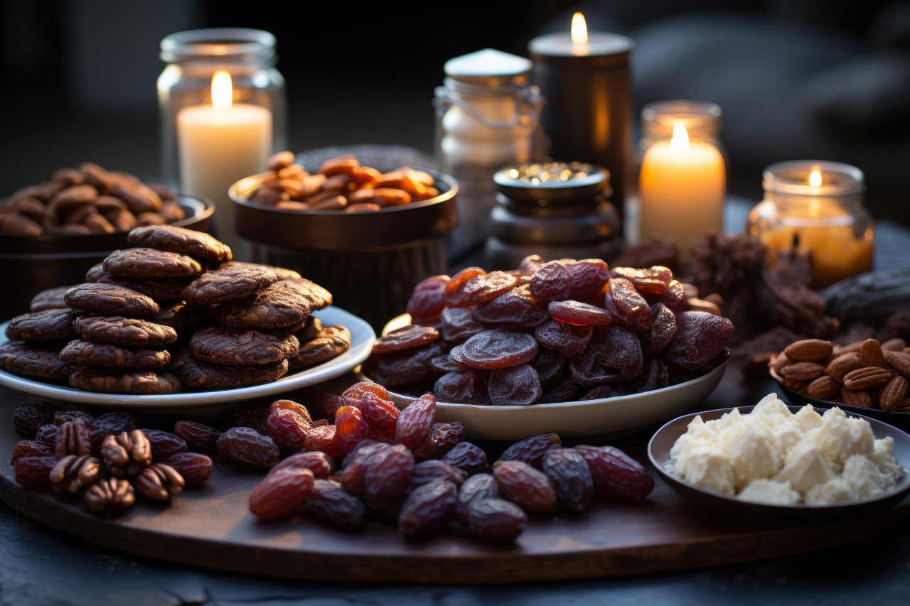 Explore the culinary wonders of dates through this irresistible dessert presentation, ramadan and eid mubarak images