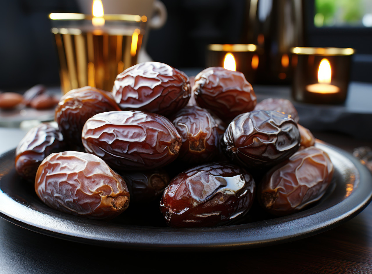 The heart safe way with delicious dates, ramadan and eid mubarak images