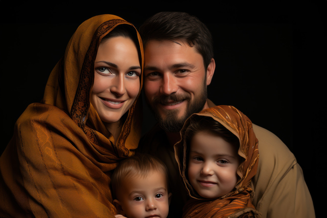 Expressing the joy of eid with a heartfelt family embrace after a month of fasting, ramadan and eid mubarak images