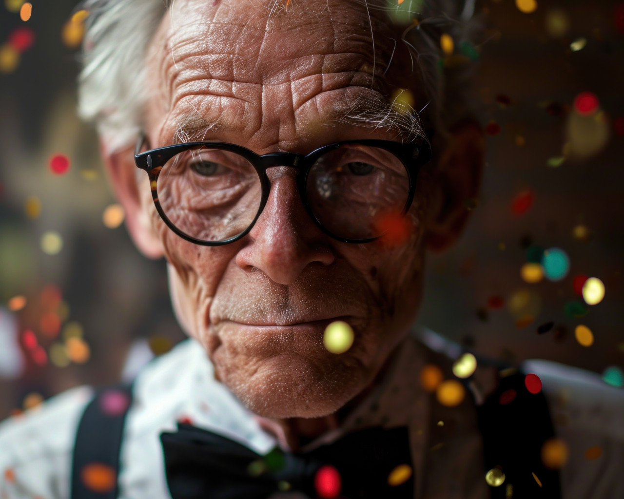 An older gentleman with glasses and a fancy bow tie, active seniors lifestyle images