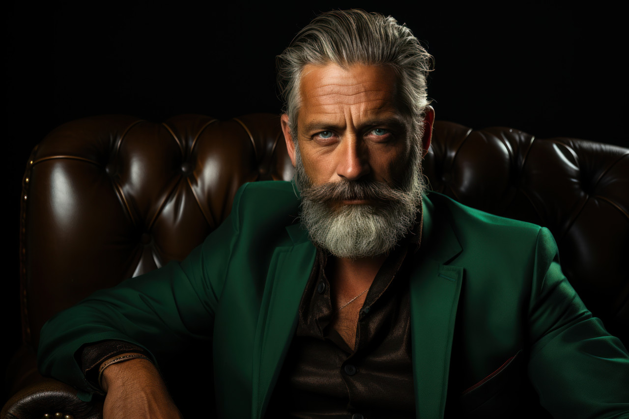 Suave senior man showcasing style, diverse active seniors pictures