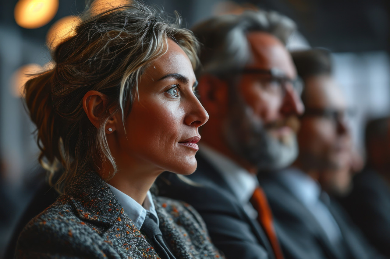 Business chiefs in a strategic conclave, business meeting photo