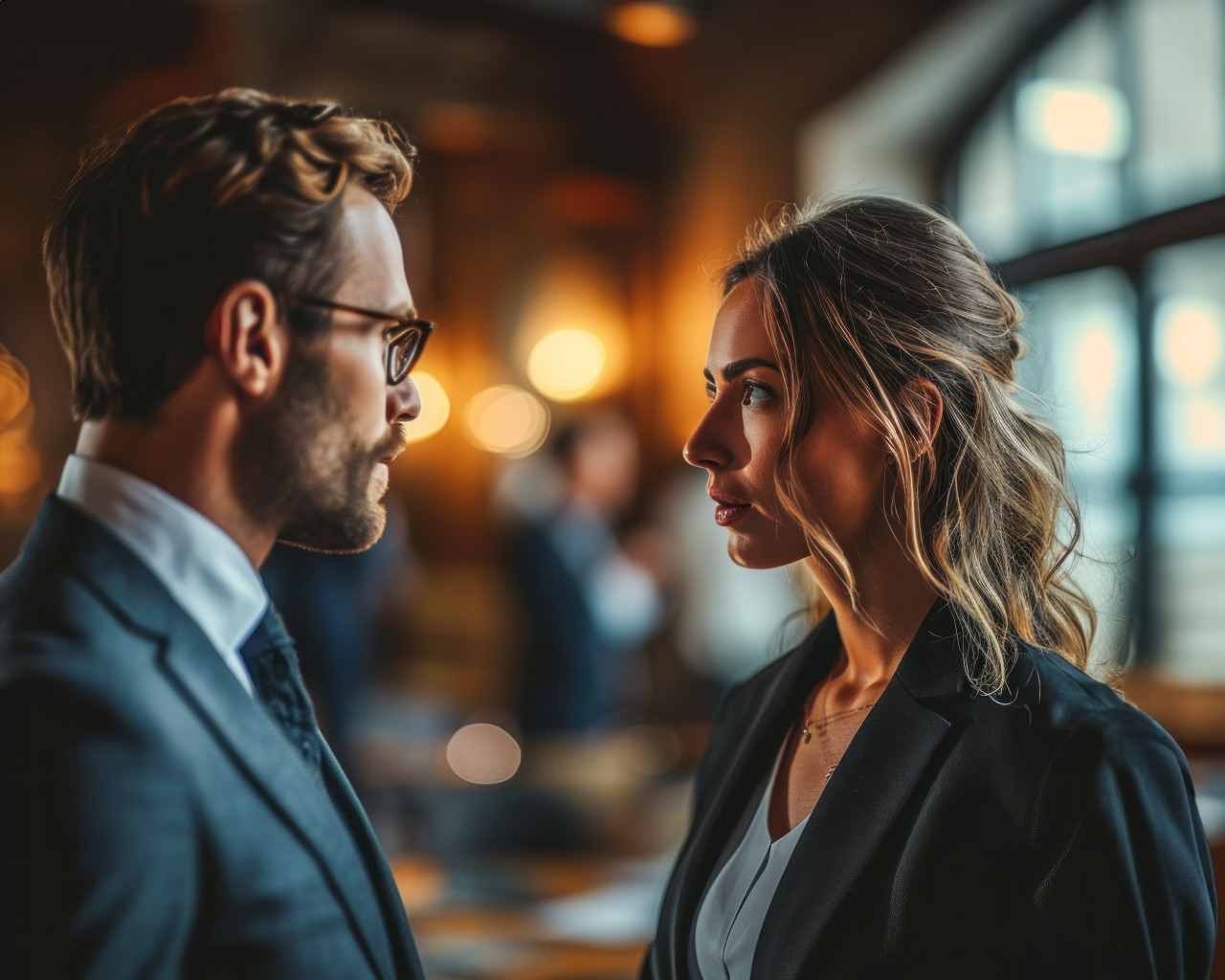 Business professionals communicating in a meeting, business meeting photo