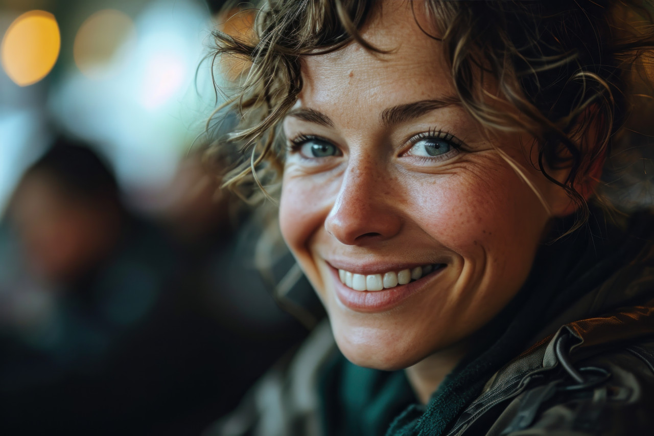 Teacher smiling and sharing joy with students, diverse education and teachers day image