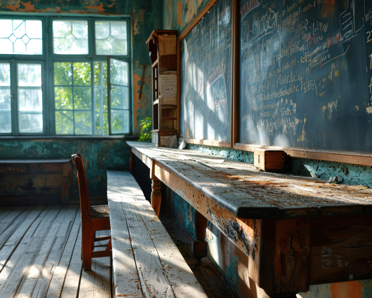 The big blackboard in our classroom where we learn exciting things, educational picture