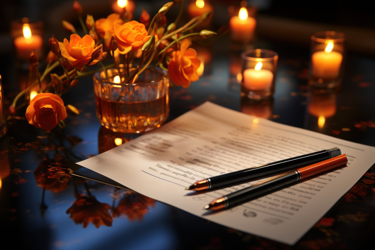 An open document with a pencil and marker on a desk, education pictures for website