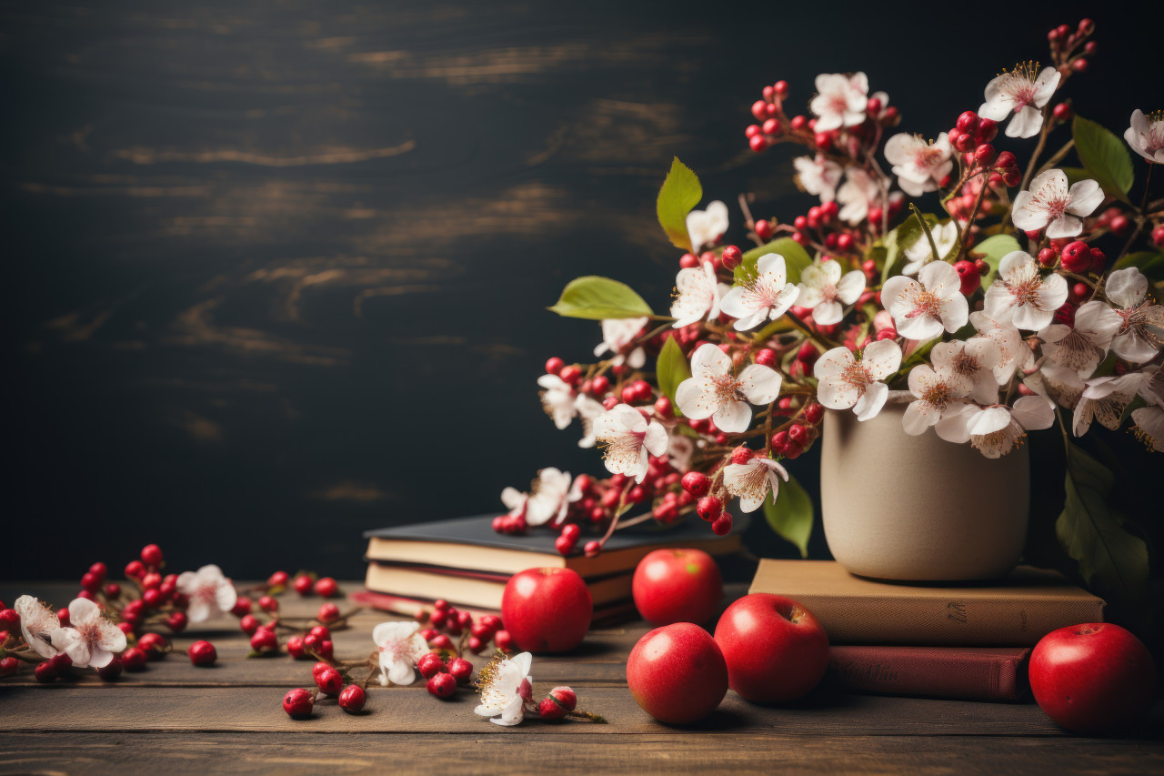 Roses and a chalkboard adorn this teacher day card conveying warm wishes for a joyful teacher day celebration, educational picture