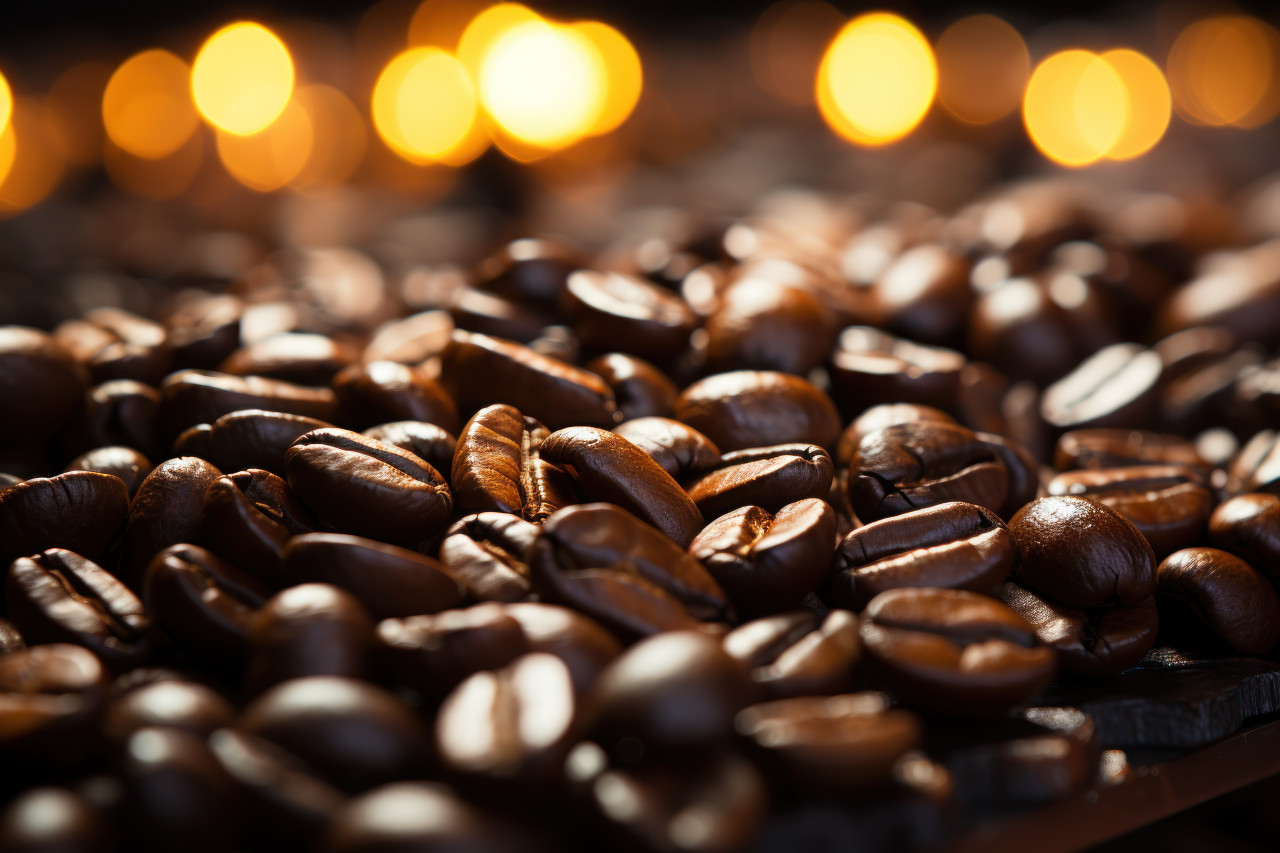 A detailed shot capturing coffee seeds up close, photo of coffee