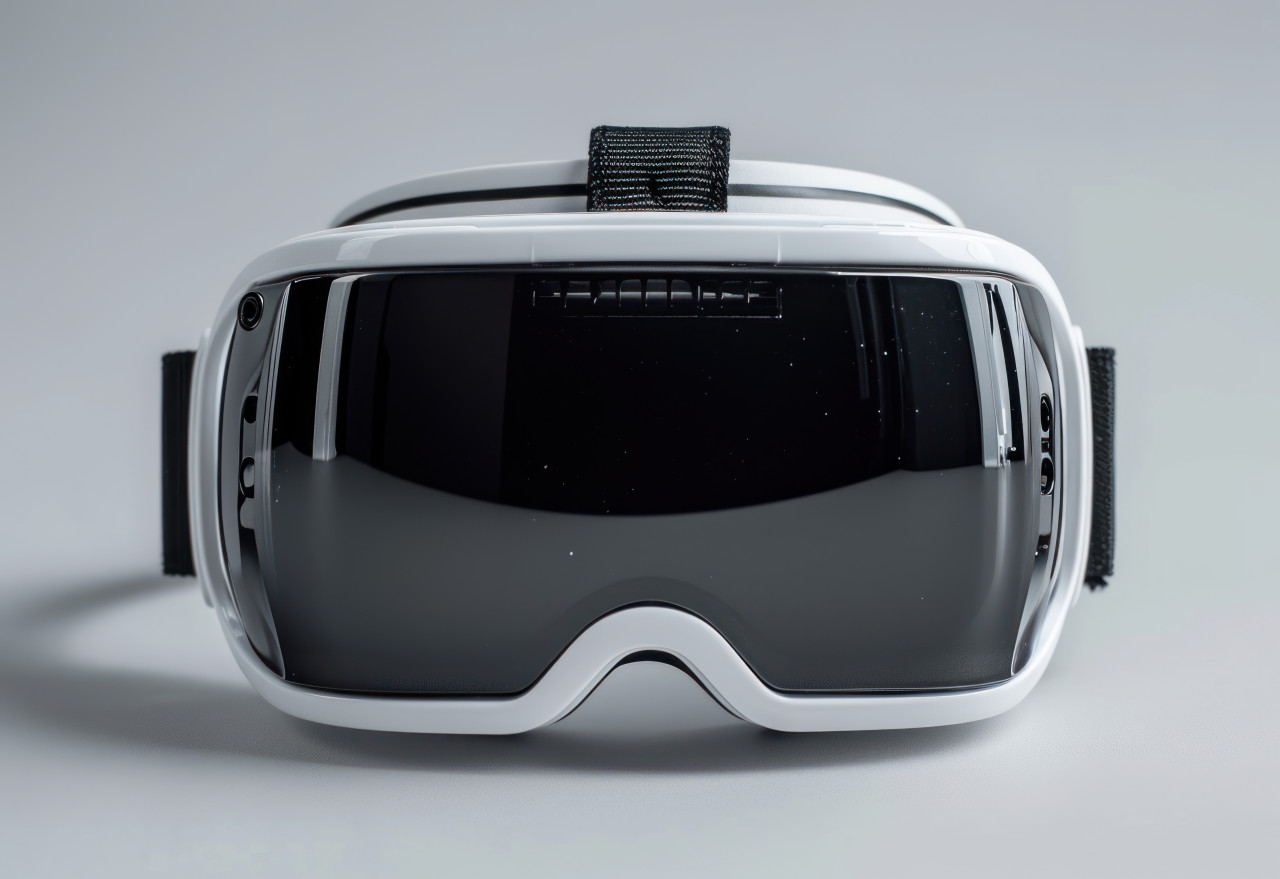 Vr glasses white and black showcased on a plain whitebackground