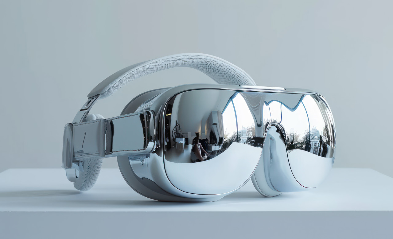 A white vr sitting in a table on white background