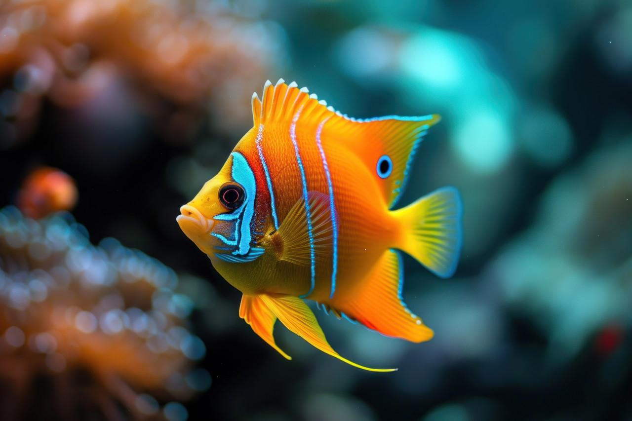 Beautiful tropical fish swimming in the ocean creating a mesmerizing underwater scene for your free download wallpaper, underwater marine life photo