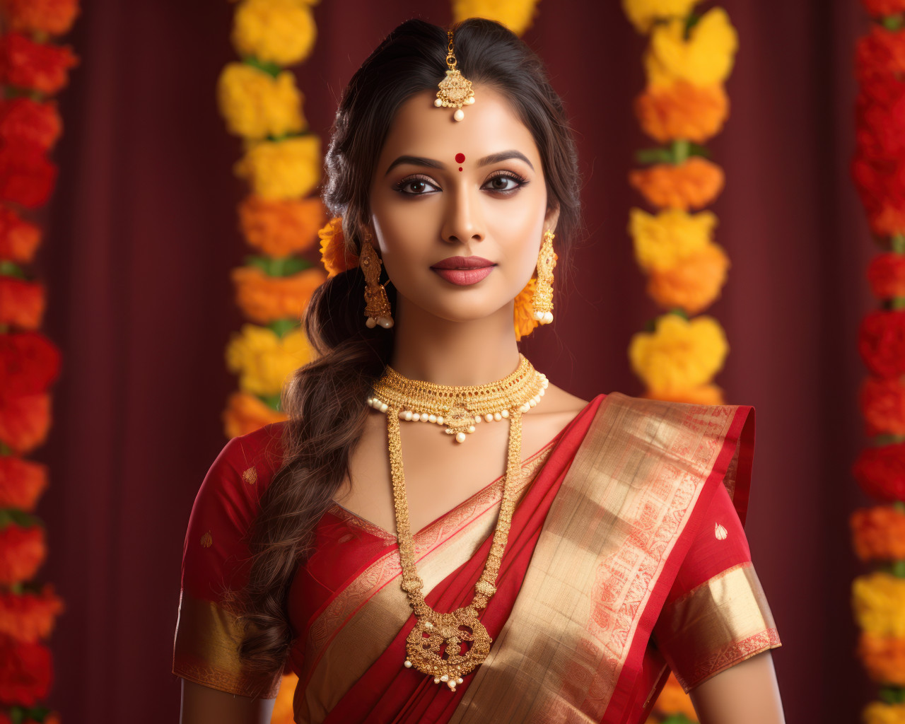 Beautiful indian marathi woman in traditional outfit showcasing cultural elegance and pride, gudi padwa traditional clothing photo