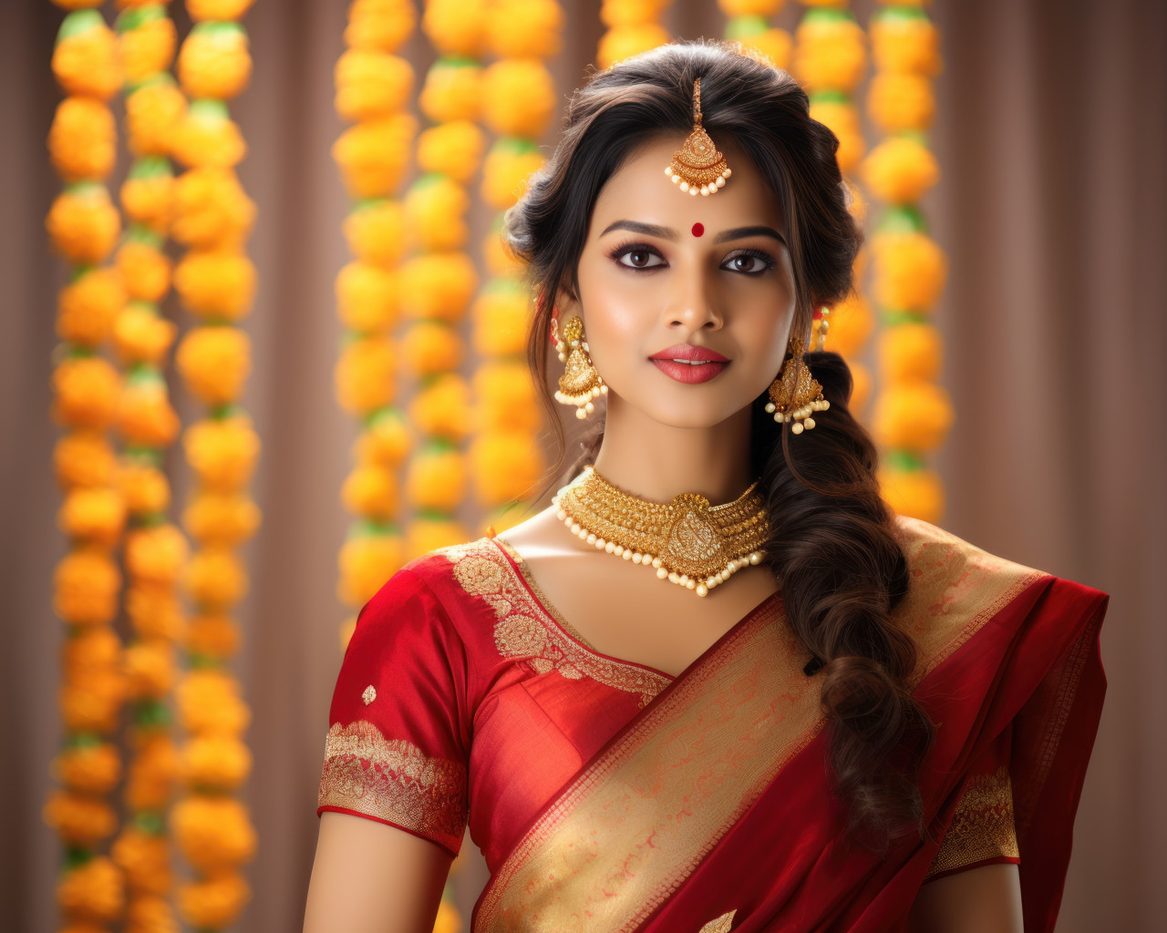 Beautiful indian marathi woman in traditional outfit, gudi padwa traditional clothing photo