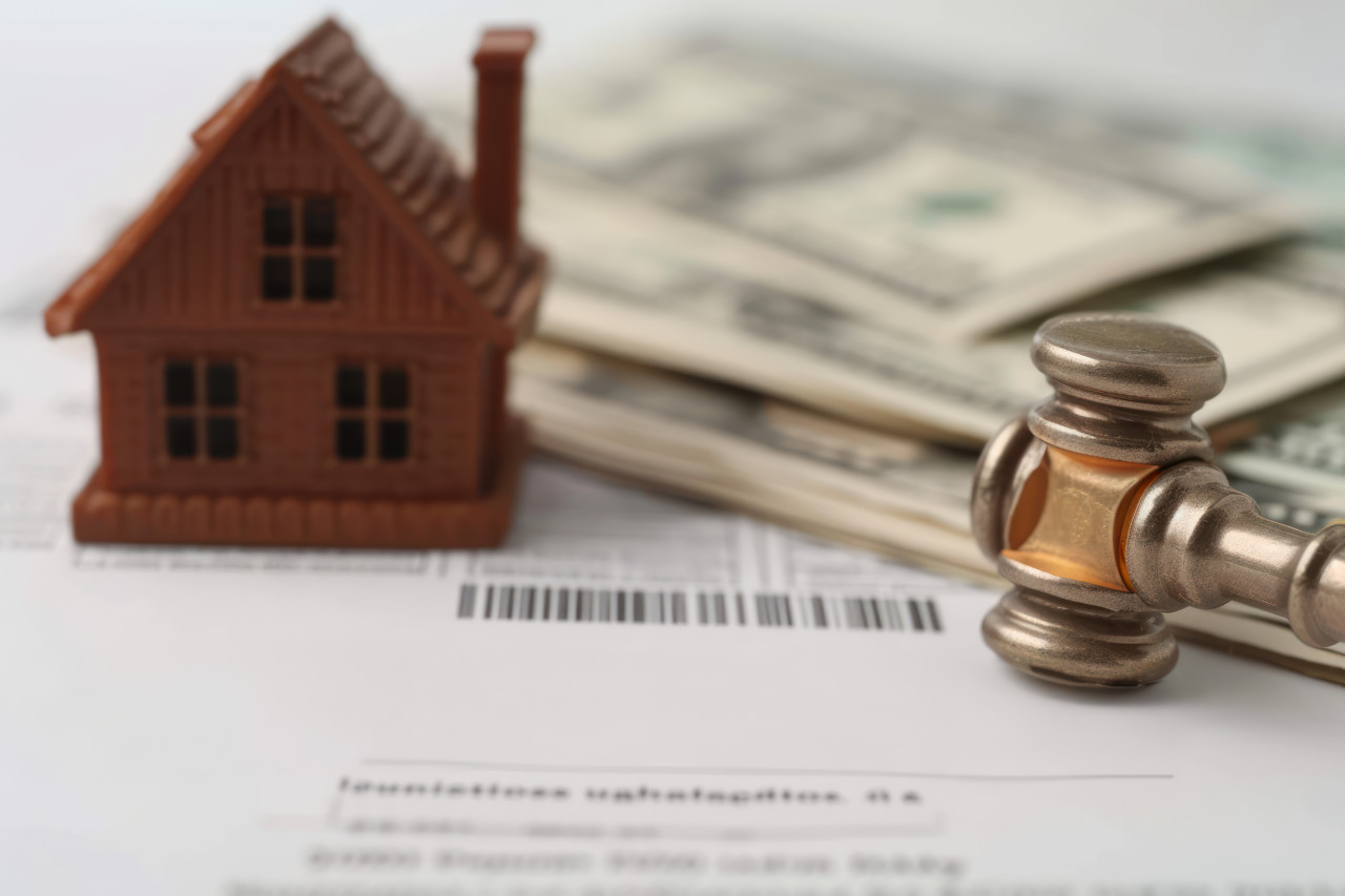 Past due rent notice with blurred background emphasizing urgency and financial responsibility, financial difficulties concept