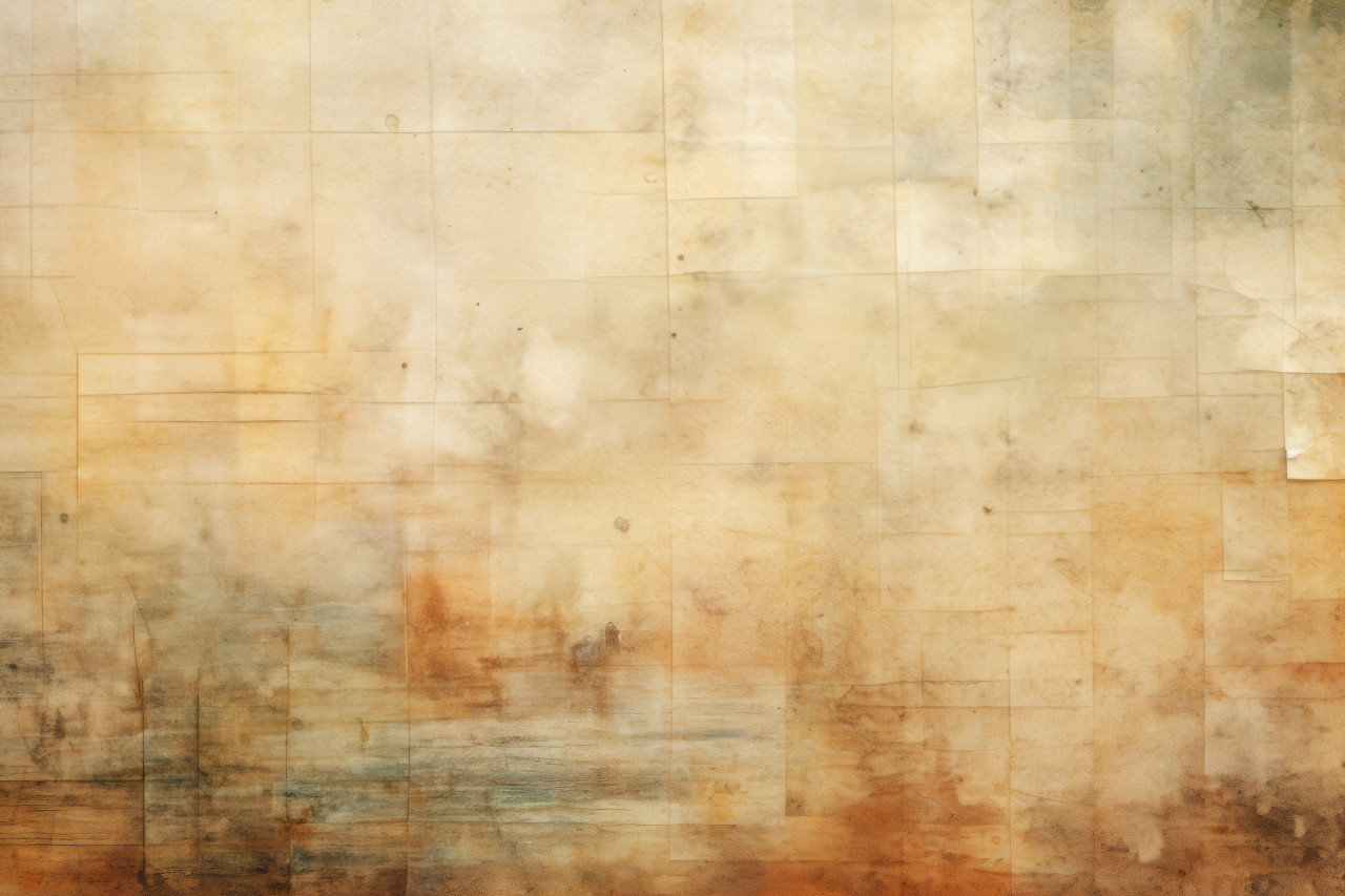 Grungy paper background with a worn texture adding a vintage and rustic feel to your designs and projects, aged parchment texture concept