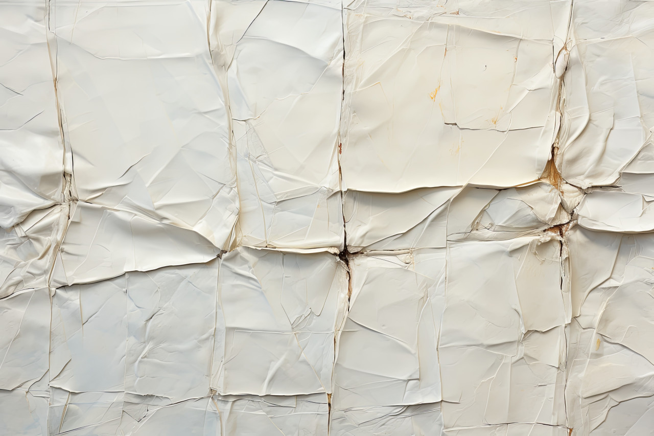 A paper of white fabric displaying subtle scratches, aged parchment texture concept