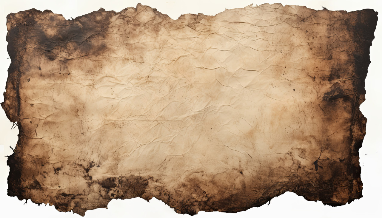 Worn and charred paper with a history bearing the marks of time and memories telling stories of the past, burnt paper texture photo