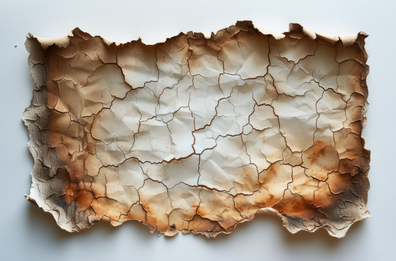 A burnt piece of paper with edges crisped, burnt paper texture picture