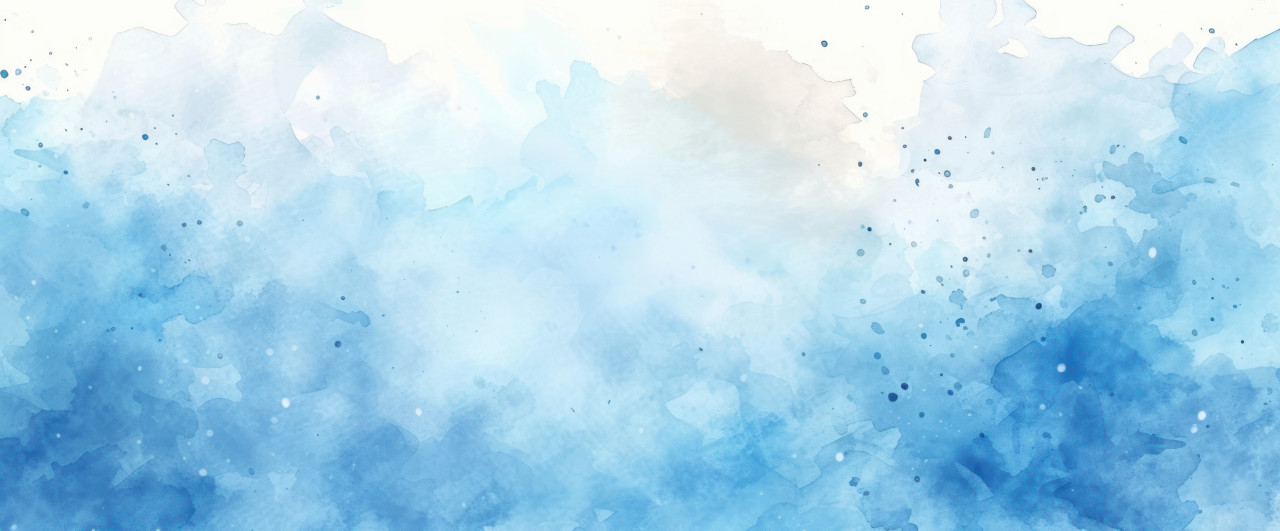Blue watercolor background featuring artistic splashes and vibrant hues, watercolor paper texture concept