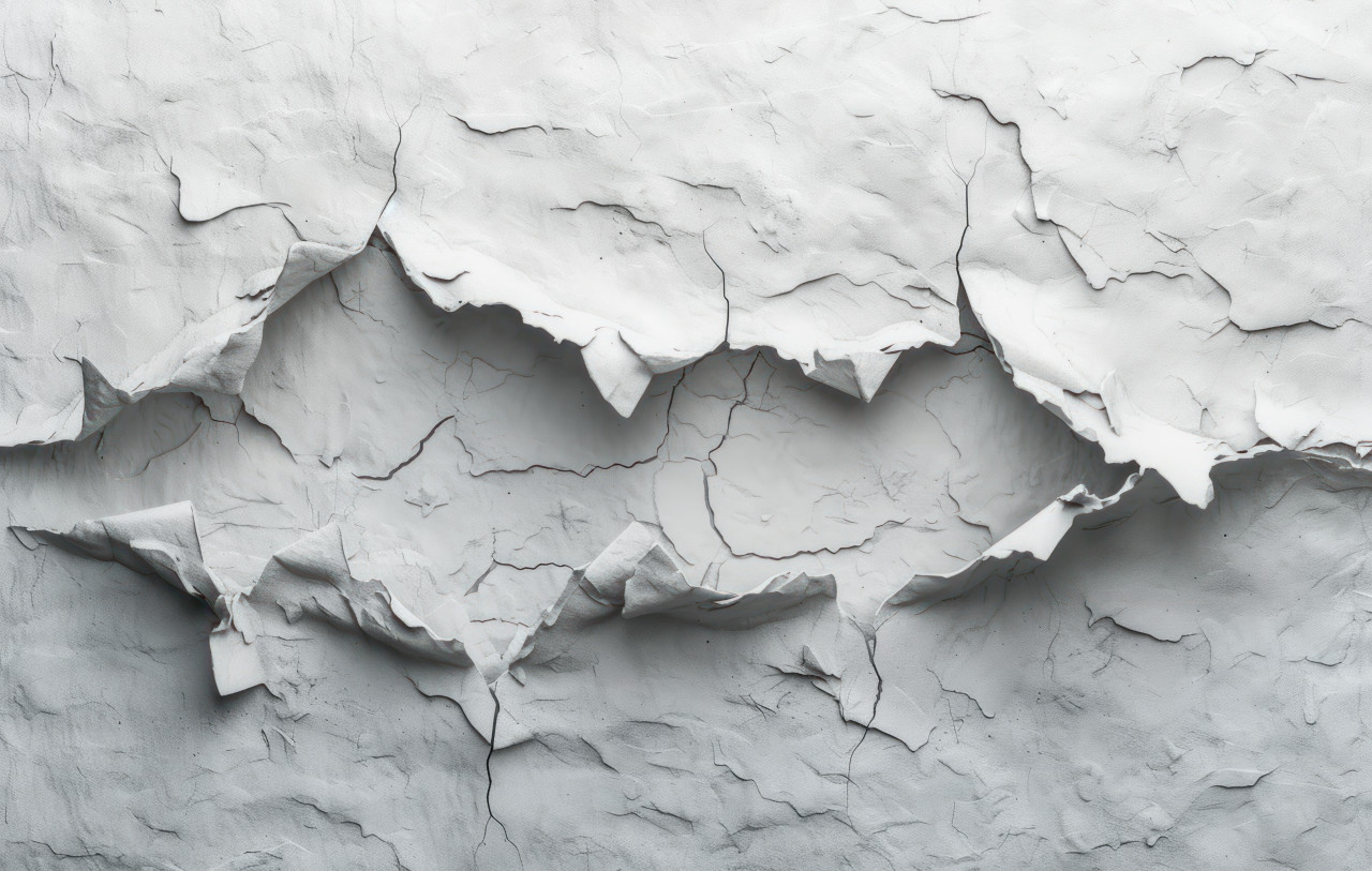 A torn piece of paper on clean white backdrop, torn paper edges photo