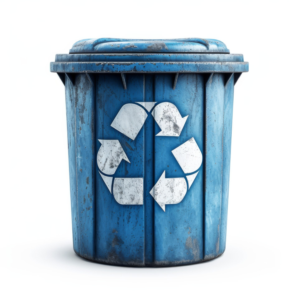 Clear recycling bin icon promoting sustainability and eco conscious waste management practices, composting and waste reduction photo