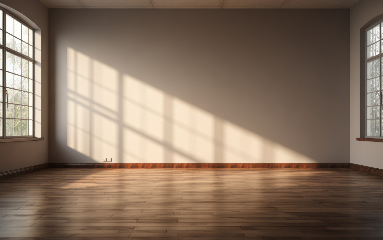 Decluttered interior with framed window, decluttered interiors concept