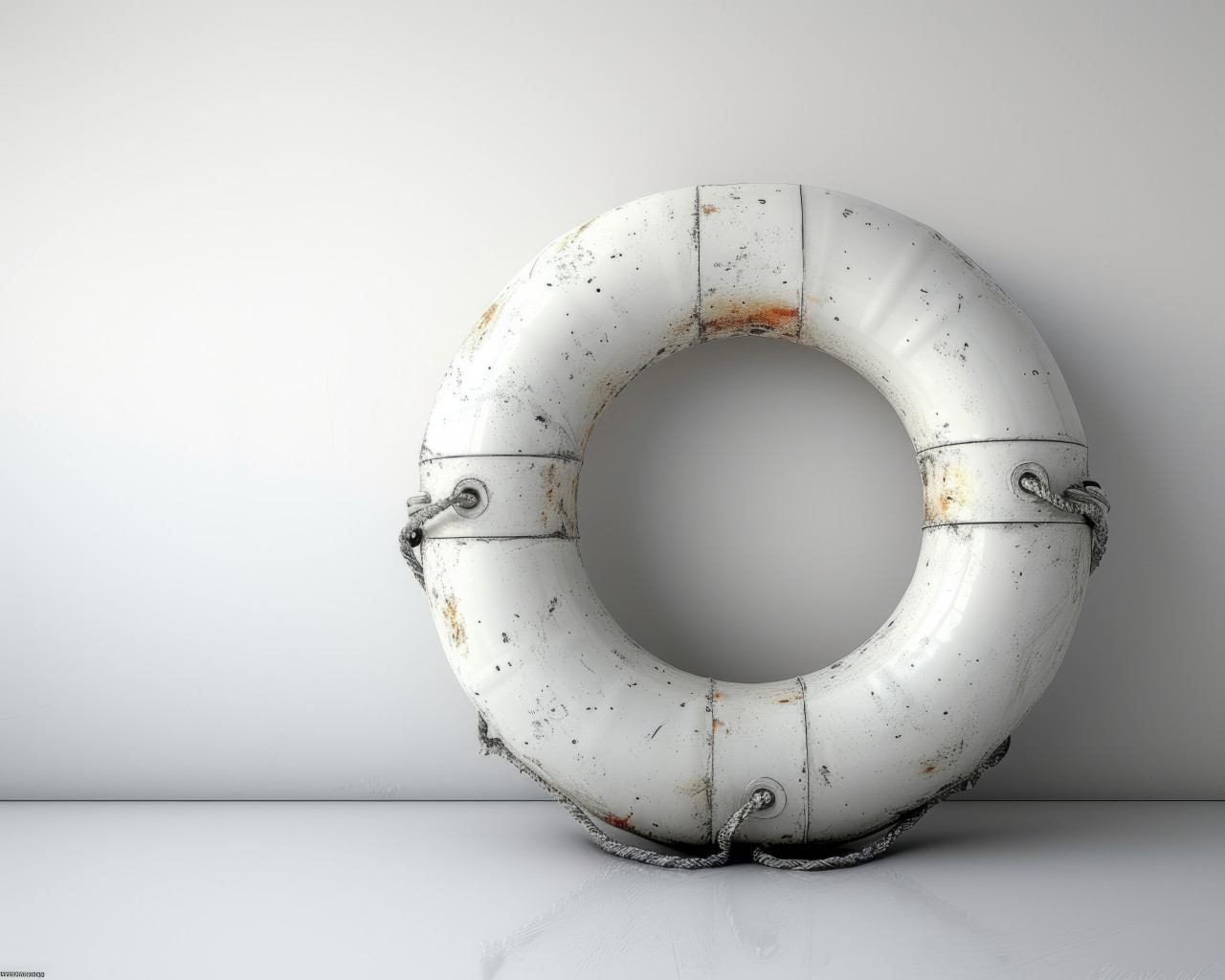 White life preserver against a clean background, holiday mishaps concept