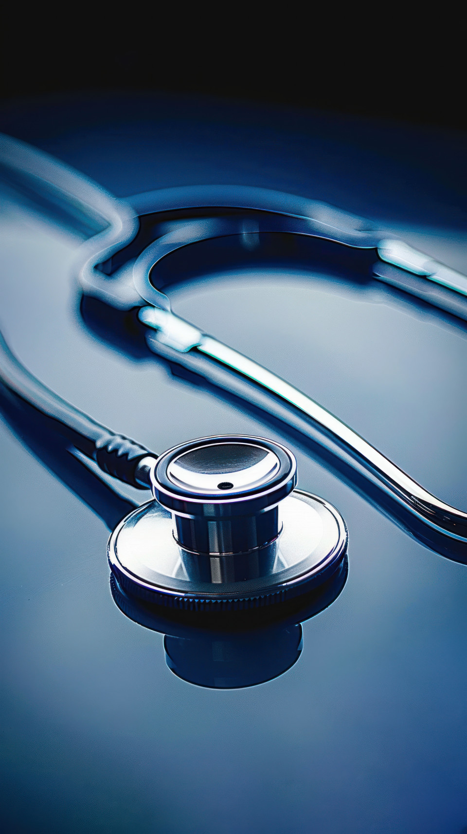 A stethoscope lies on an evadon car surface merging automotive and medical themes in a unique concept