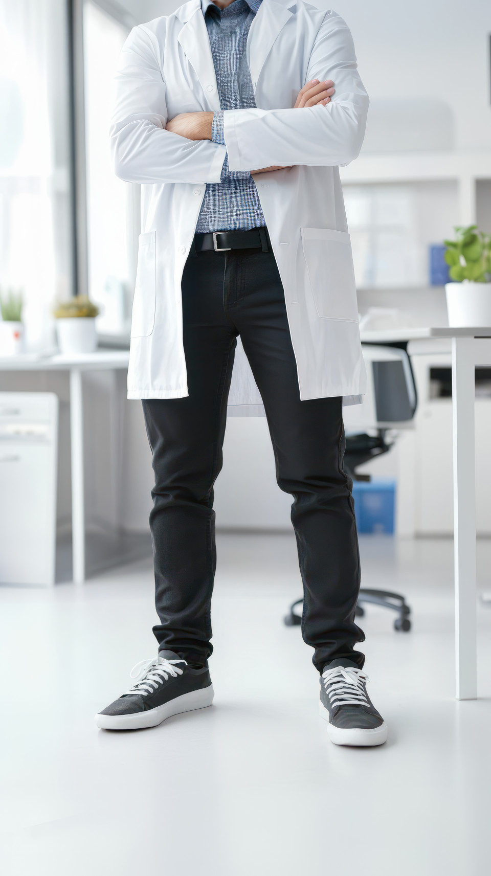 Doctor standing in a clinic wearing a white lab coat hospital and clinic idea